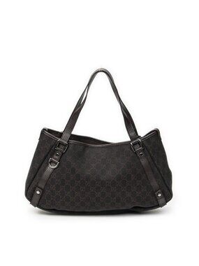 Gucci Abbey Hobo Diagonal Dark Brown GG Denim Canvas